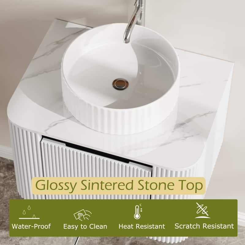 28" Modern Floating Bathroom Vanities with Sink, White