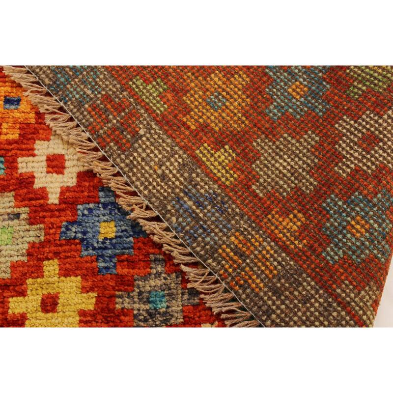 Boho Chic Balochi Jaramillo Orange/Brown Hand Knotted Wool Rug - 4'11'' x 6'6''