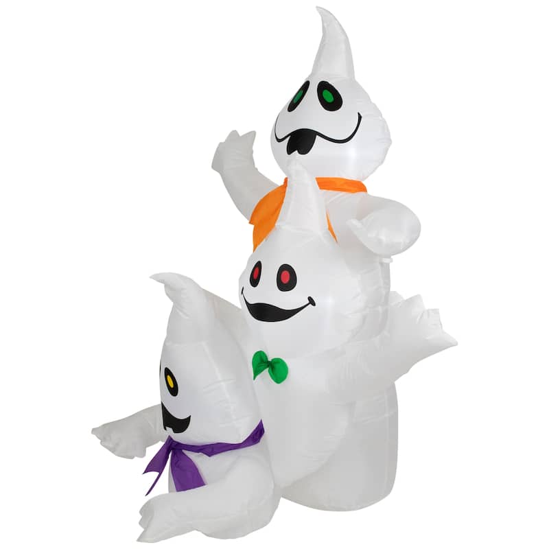 LED Lighted Inflatable Ghost Trio Outdoor Halloween Decoration - 3.5'