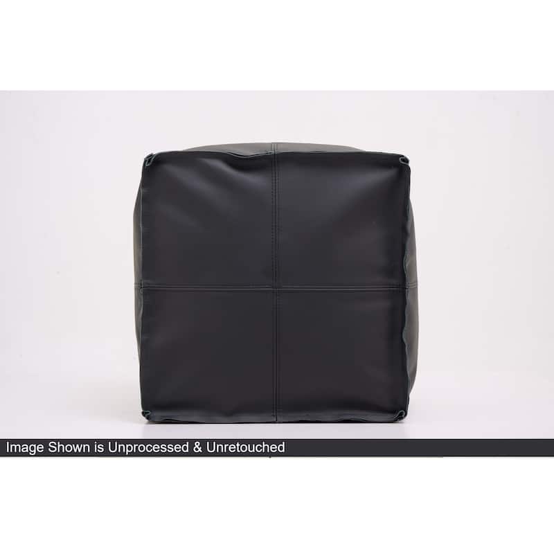 CO-Z 18'' Modern Boho Genuine Leather Pouf Ottoman