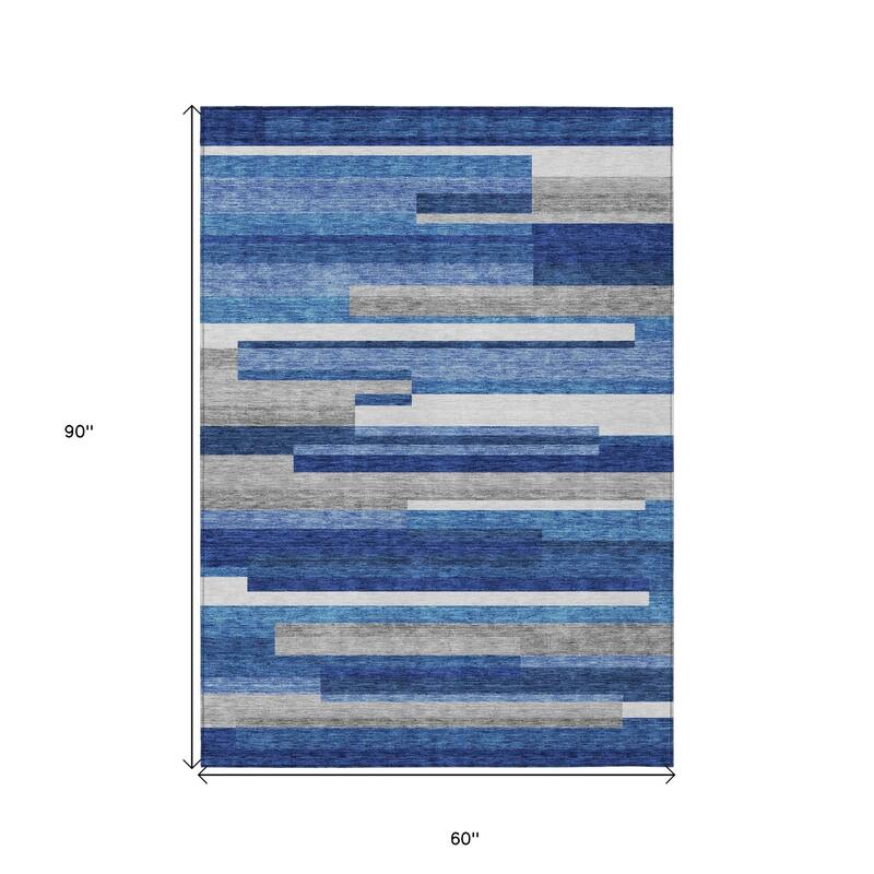 HomeRoots Striped Transitional Rectangle Outdoor Rug