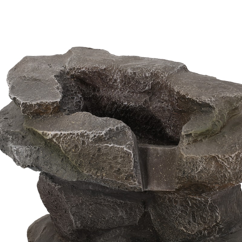 Candler Outdoor Tier Rock Fountain Outdoor 4 by Christopher Knight Home