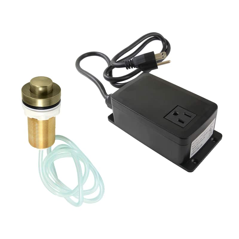 Gourmetier Single Outlet Garbage Disposal Air Switch Kit - Antique Brass
