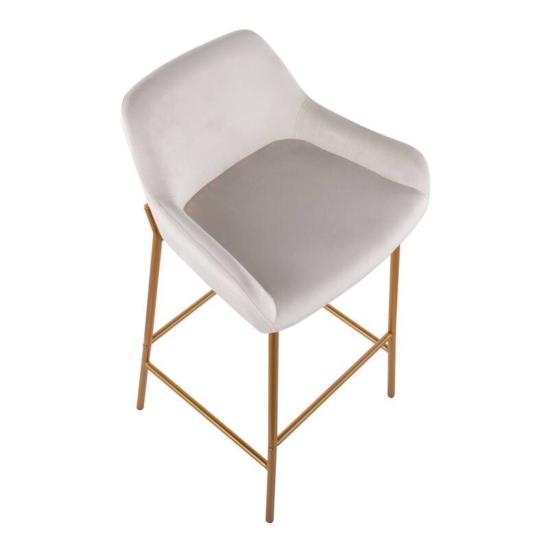 Silver Orchid Galotti Gold Fixed-Height Upholstered Bar Stool - Set of 2