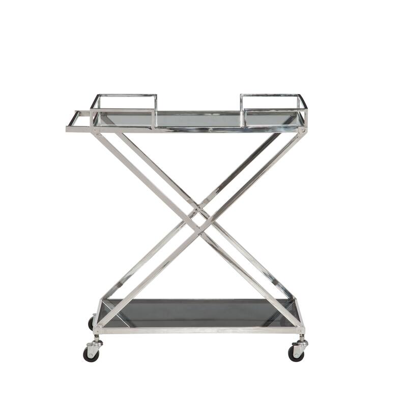 Inkaterra Glass and Metal Bar Cart - N/A