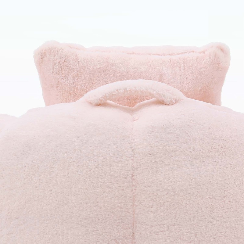 Bean Bag Chair with Footstool,Oversized Shell-Shaped Comfort Sofa