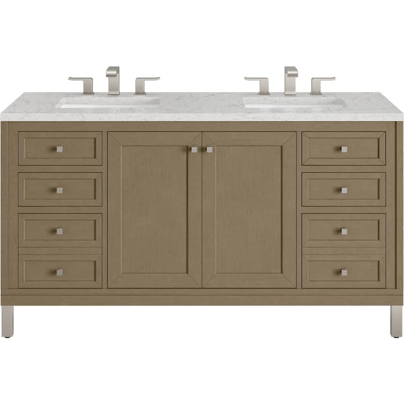 James Martin Vanities 503-V60D-FEJP Chicago 60" Free Standing Double - Walnut Whisper