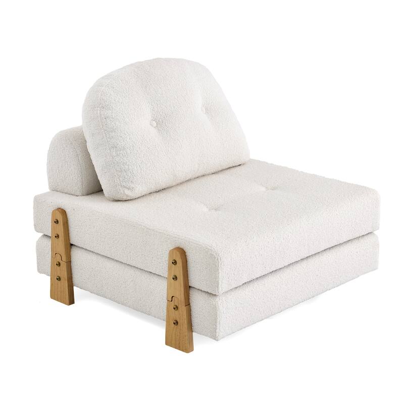 Christopher Knight Home - Lunessa Modern Upholstered Folding Ottoman with Backrest and Convertible Sleeper Design