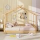 preview thumbnail 7 of 31, Extendable House Bed Twin to King Daybed with Roof and Fence Rails
