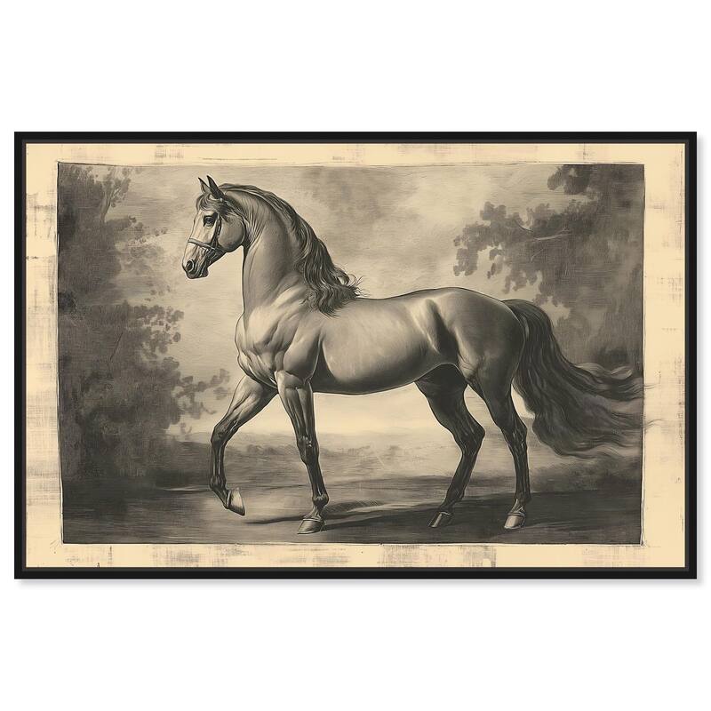 Sketch of a Stallion Canvas by Art Remedy - Black - 45" x 30"