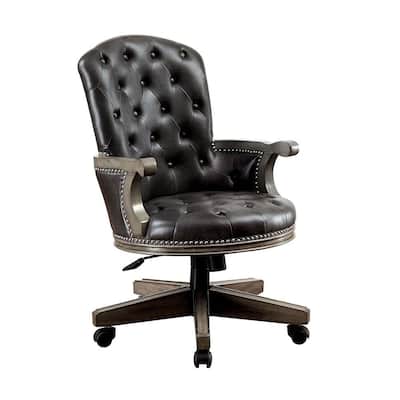 Leatherette Arm Chair in Black