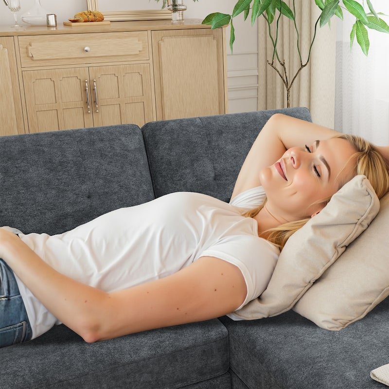 106'' Sectional Sofa with Thick Cushions for Living Room