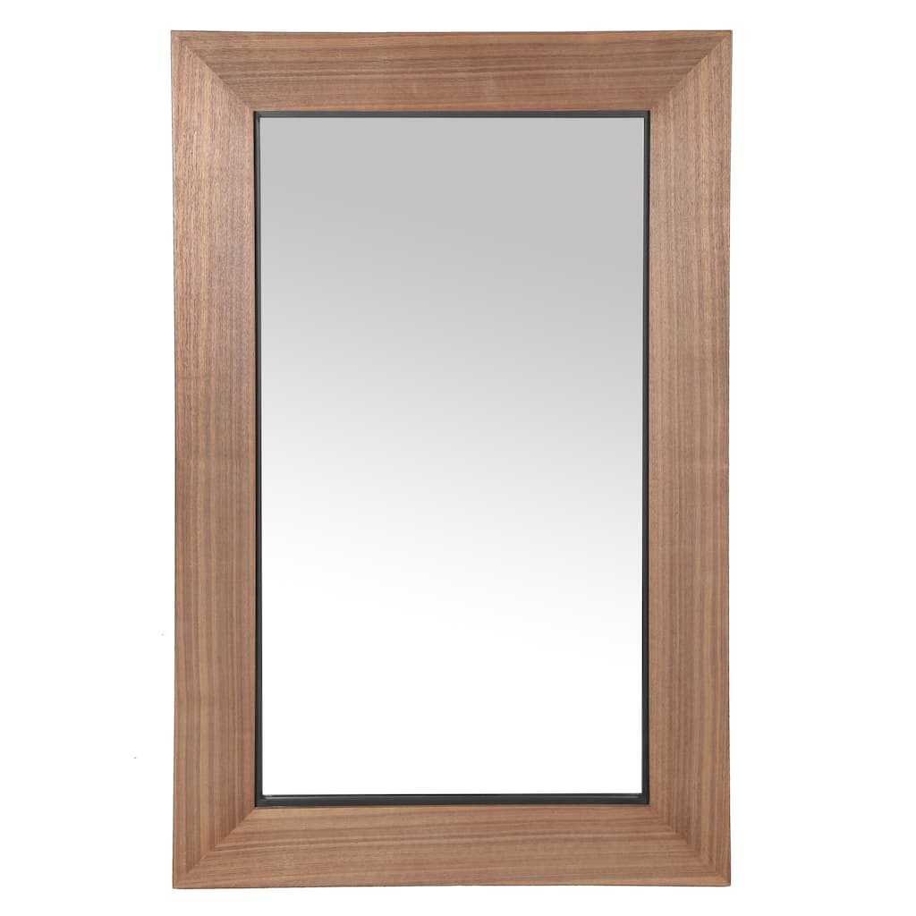 SAFAVIEH Couture Lacarlo Walnut 55.9-inch Vertical Rectangle Wood Mirror - 35.4"W x 3.5"D x 55.9"H