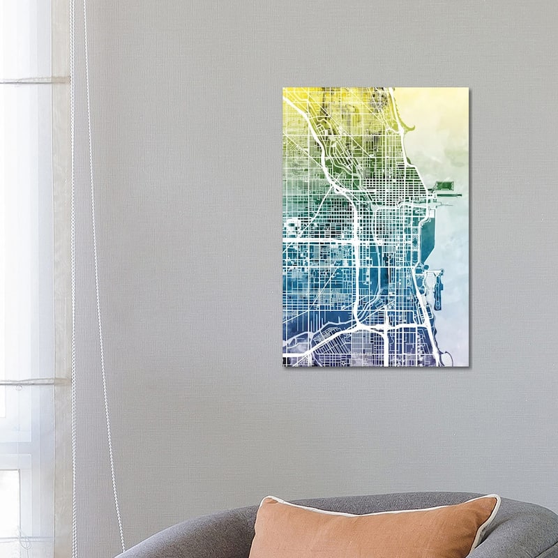 iCanvas "Chicago, Illinois, USA" by Michael Tompsett Canvas Print - 26x18x0.75