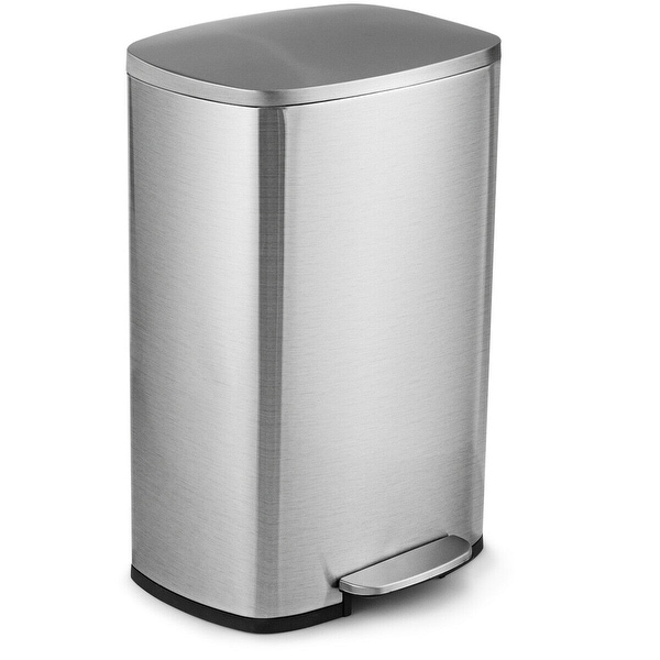 Gymax 13.2 Gallon Trash Garbage Can Stainless Steel Airtight Soft Close Bin W/ Bucket