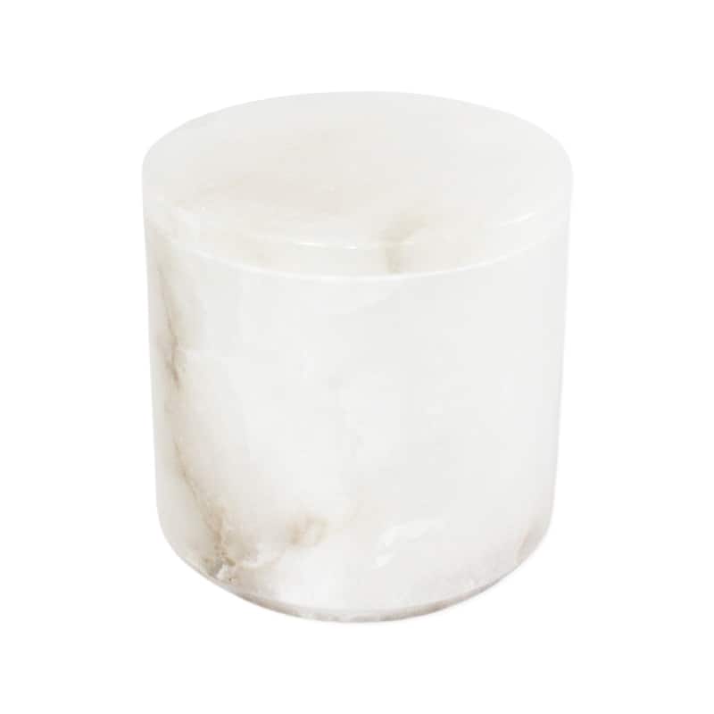Sm. Alabaster Canister - White