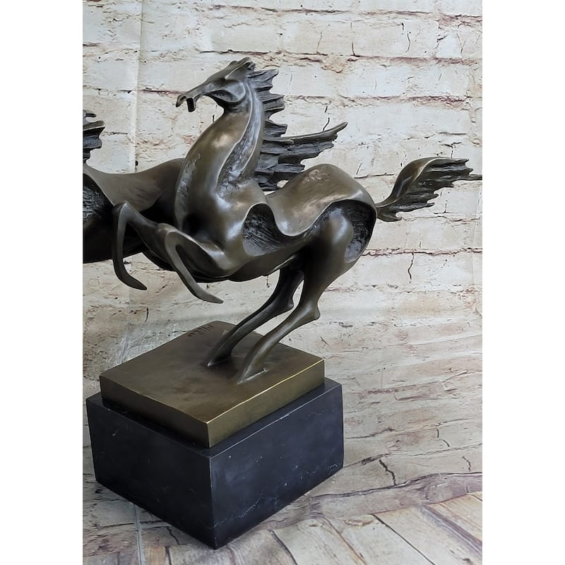 Abstract Galloping Imitative Horses Bronze Sculpture Original Equine Art Signed By Milo