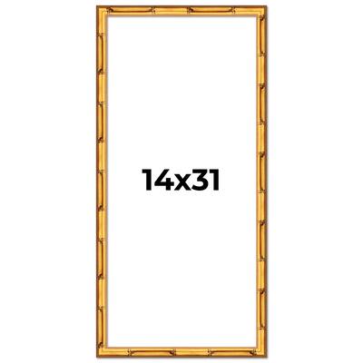14x31 Frame Gold Bamboo Solid Wood Picture Frame | 1 Inch Moulding