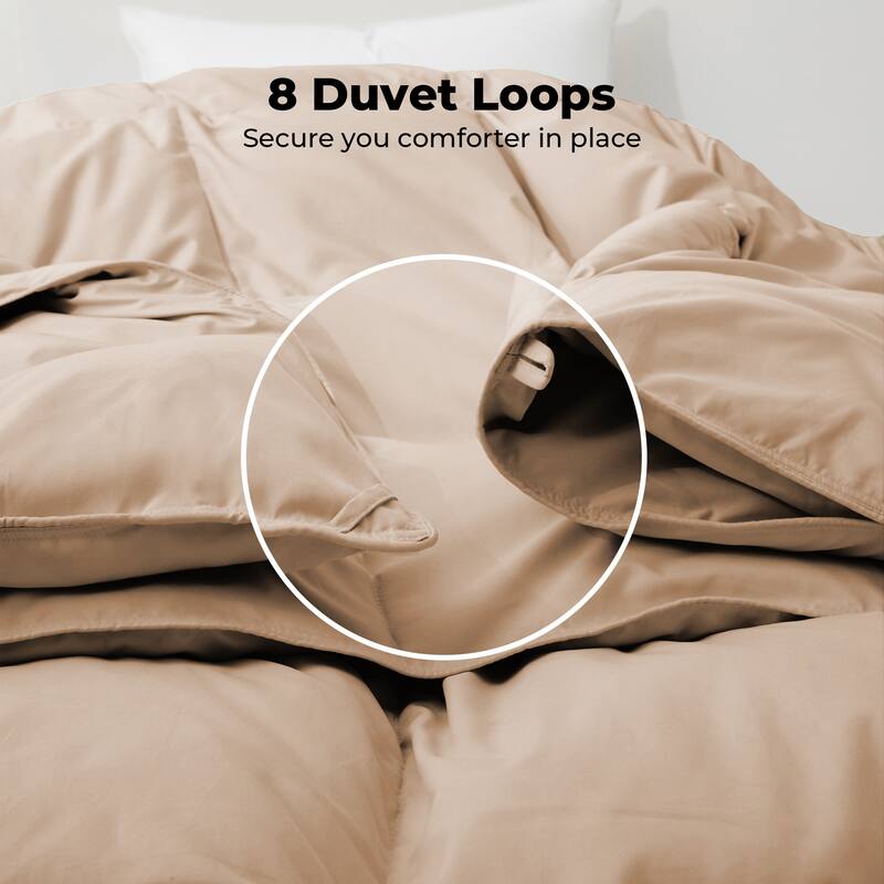 All Season Lightweight & Medium Weight White Goose Feather Down Comforter Duvet Insert