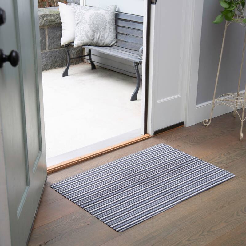 SoHome Smooth Step Striped Machine Washable Kitchen Mat, 24"x35"
