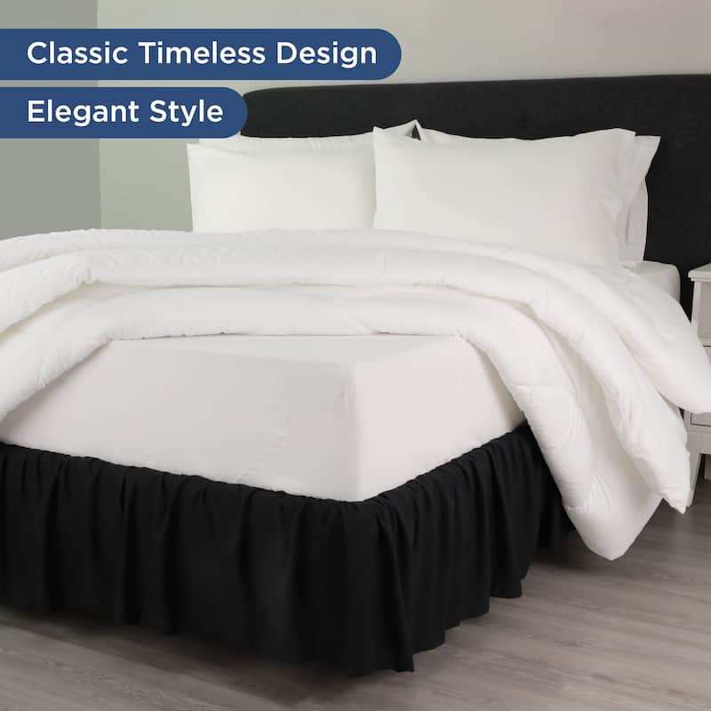 Martex 100% Microfiber Dust Ruffle Hotel Quality 16" Drop Bed Skirt