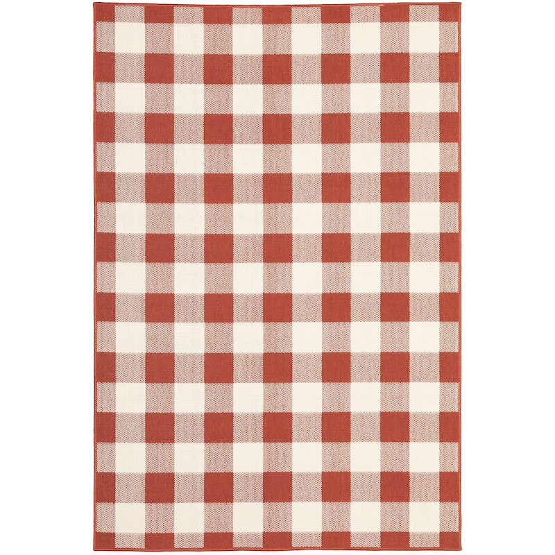 Vista Home Malta Gingham Check Indoor/Outdoor Area Rug