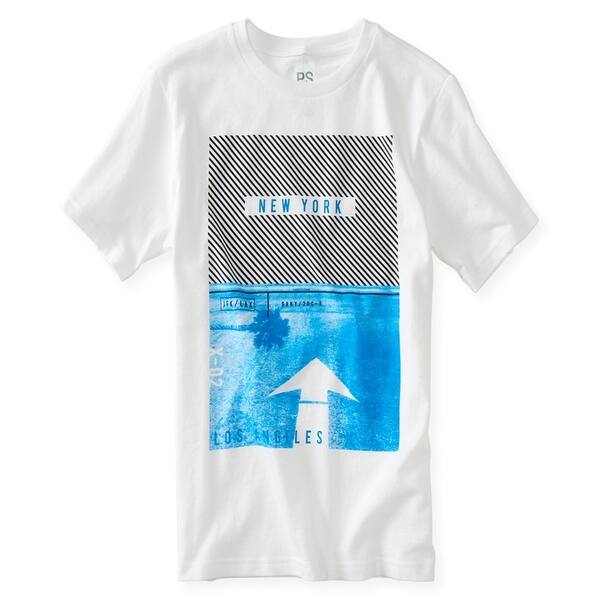 Shop Aeropostale Boys New York Diagonal Graphic T Shirt White Xs