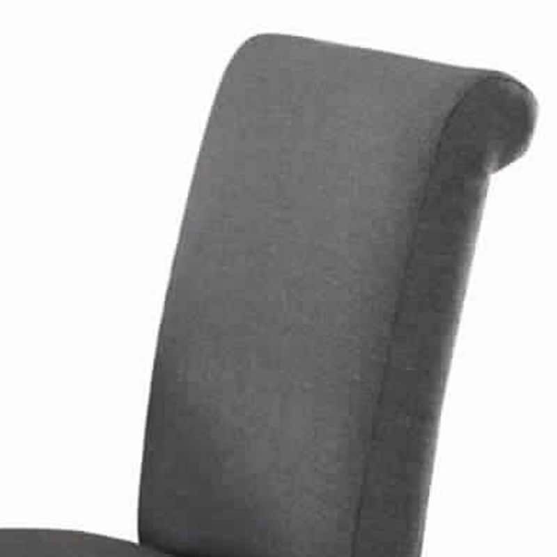 Brown/Gray Fabric Upholstered Wood Frame Dining Chair, Set of 2, Sturdy Dining Chair for Dining Rooms - 23.5