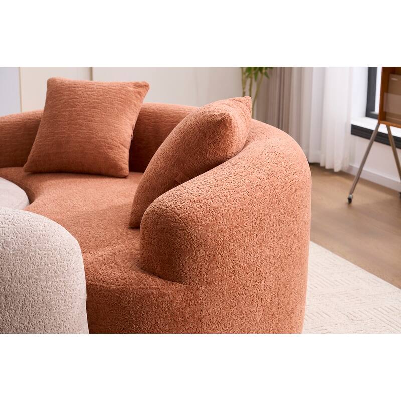 Single S-Curved Chenille Sofa Chair, No Assembly