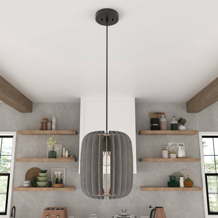 Acroma 1-Light Felt Halo Pendant - Matte Black
