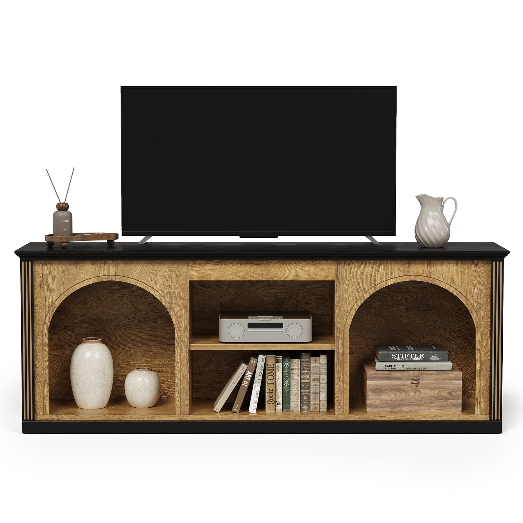 TV Stand for 65 inch TV, Entertainment Center with Shelves