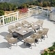 preview thumbnail 10 of 13, PURPLE LEAF PE Rattan Outdoor Patio Furniture Dining Set with All Aluminum Frame