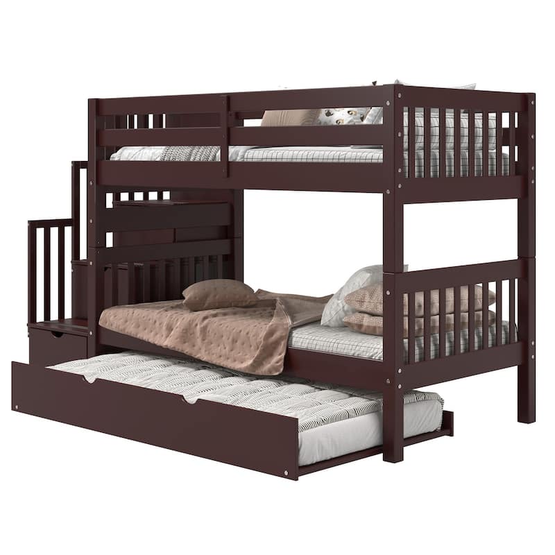 Taylor & Olive Trillium Twin over Twin Stairway Bunk Bed, Twin Trundle
