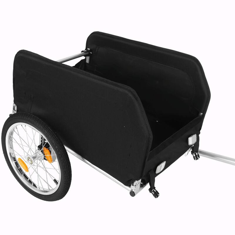 Heavy-Duty Bike Cargo Trailer with Removable Waterproof Cover - 88 lbs Capacity, 16" All-Terrain Wheels