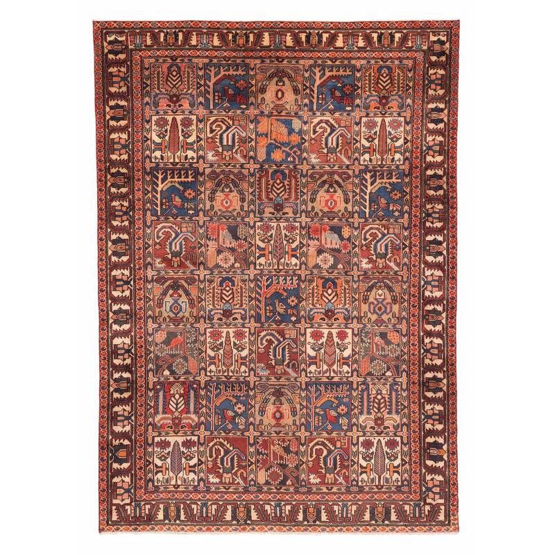 ECARPETGALLERY Hand-knotted Kayseri Vintage Red Wool Rug - 6'11 x 9'8
