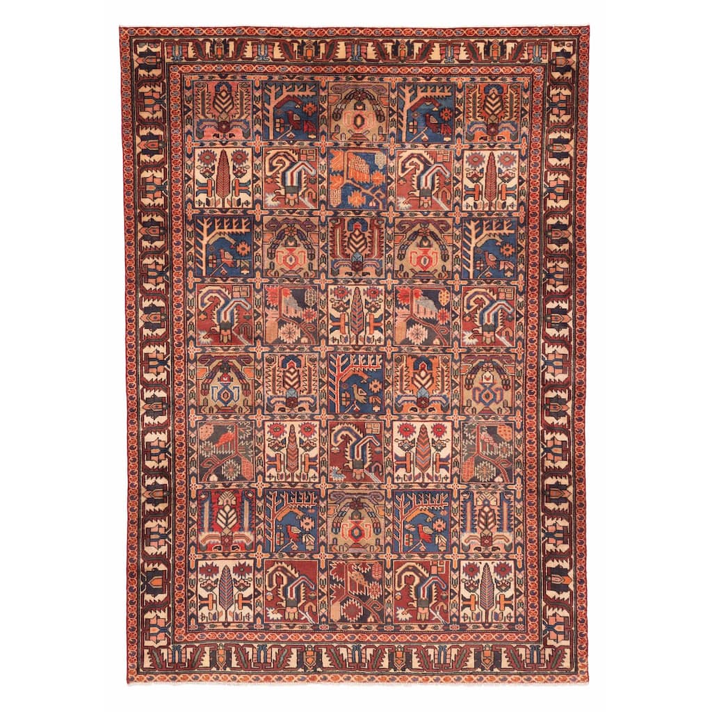 ECARPETGALLERY Hand-knotted Kayseri Vintage Red Wool Rug - 6'11 x 9'8