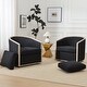 preview thumbnail 62 of 165, KINWELL 31"W Oak Frame Upholstered Swivel Barrel Armchair