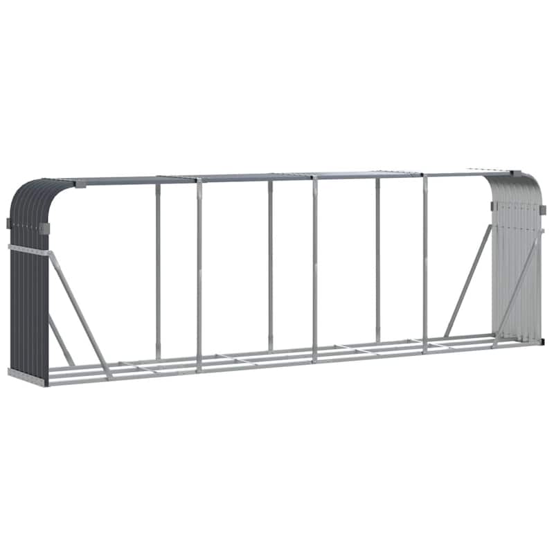 vidaXL Log Holder Outdoor Indoor Storage Firewood Rack Stand Galvanized Steel