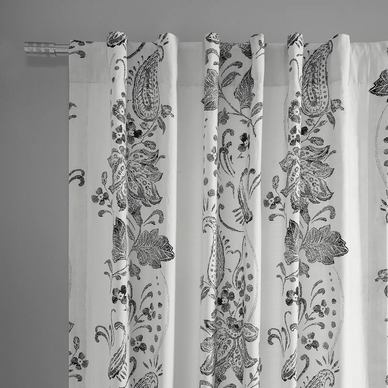 Exclusive Fabrics Textured Cotton Printed Curtains for Bedroom and Living room (1 Panel)