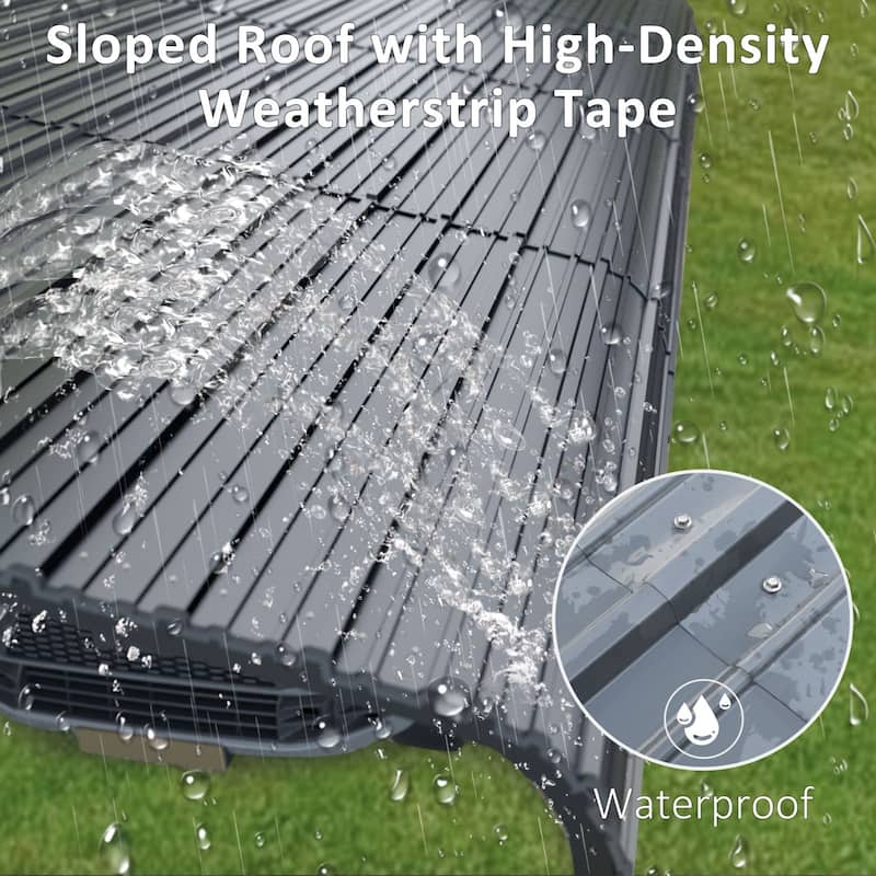 VEIKOUS Heavy Duty Metal Carport Galvanized Steel Shelter for Cars, Boats, and Tractors