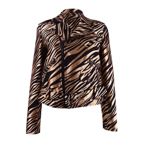 Anne Klein Women's Printed Jacquard Moto Jacket. Opens flyout.