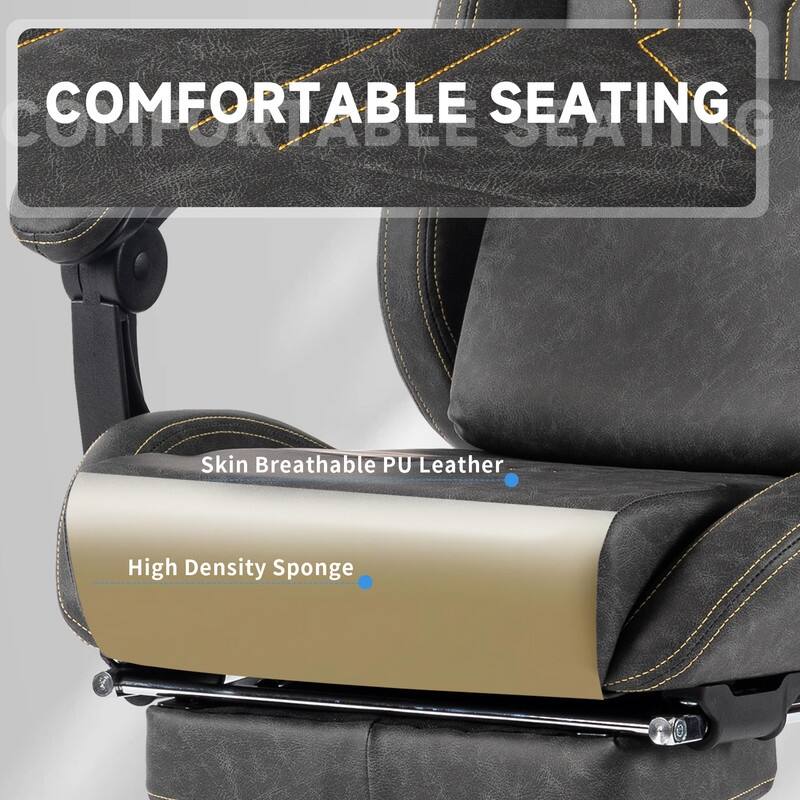 Adults with Massage Lumbar Support Swivel Video Game Chair