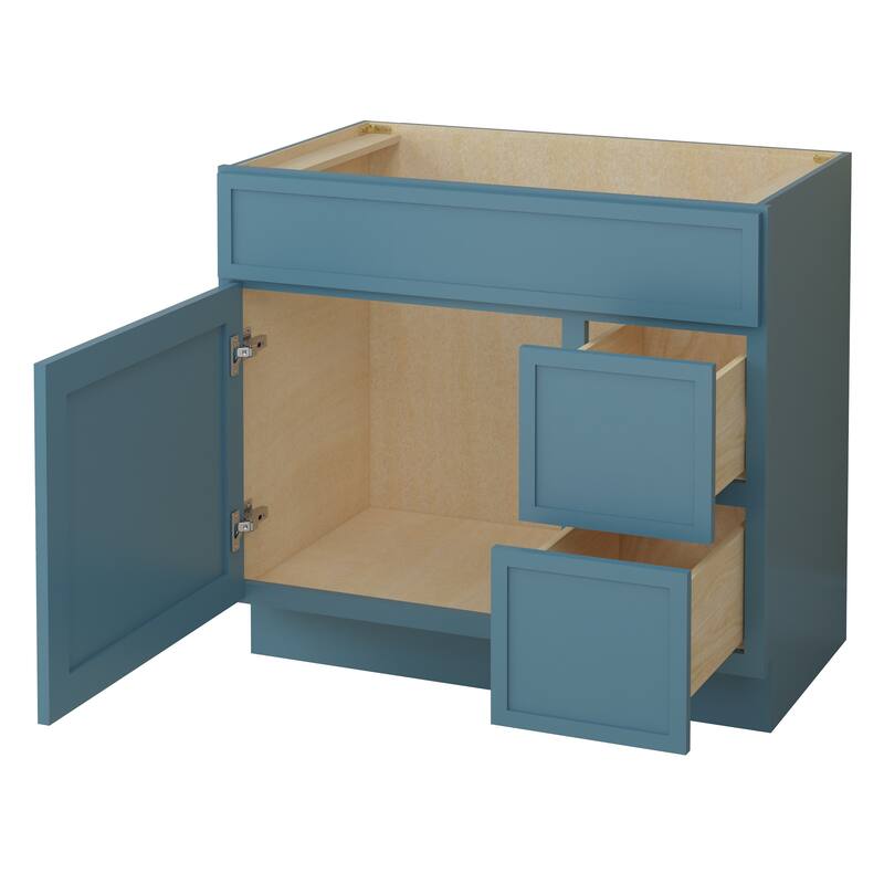 Vanity Art 36" Freestanding Single Base 2 Drawers Storage Cabinet with Soft Close Door
