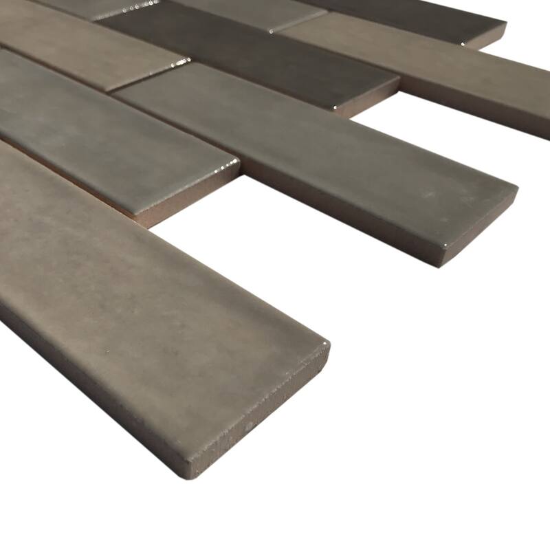 Forio 2" x 6" Brick Glossy Porcelain Mosaic Tile