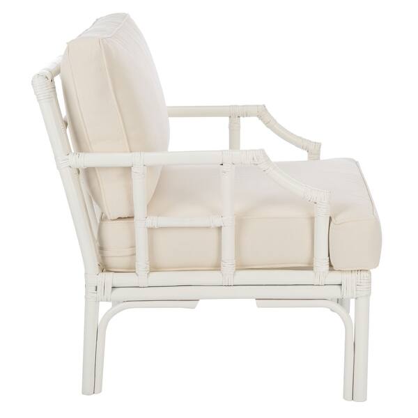 Shop Safavieh Kazumi Rattan Accent Chair With Cushion 27 6 W X 31 5 L X 31 5 H Overstock 31803149