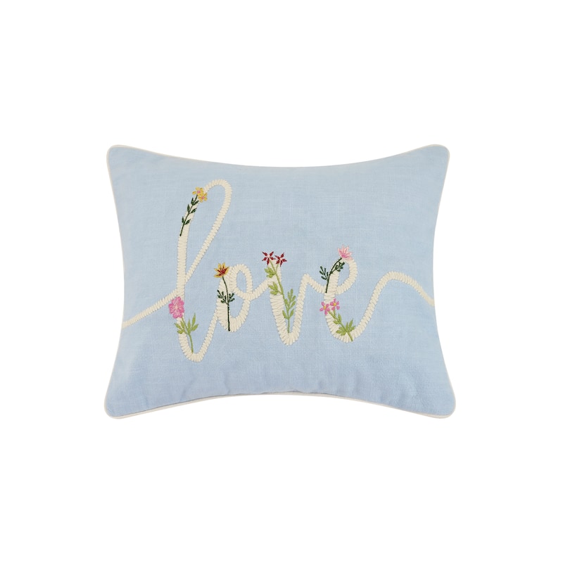 Love Embroidered Pillow, 14x20"
