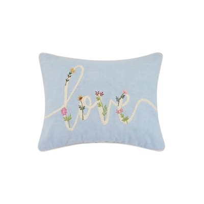 Love Embroidered Pillow, 14x20"
