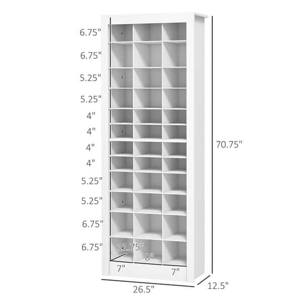 71" Tall Shoe Rack Storage Organizer Entryway Narrow Shoe Cabinet Large Capacity Shoe Cabinets with Open Shelves for 36 Pairs