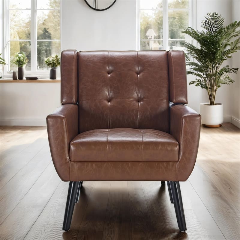 Modern Soft Ergonomics Accent Chair with Black Legs For Indoor Home