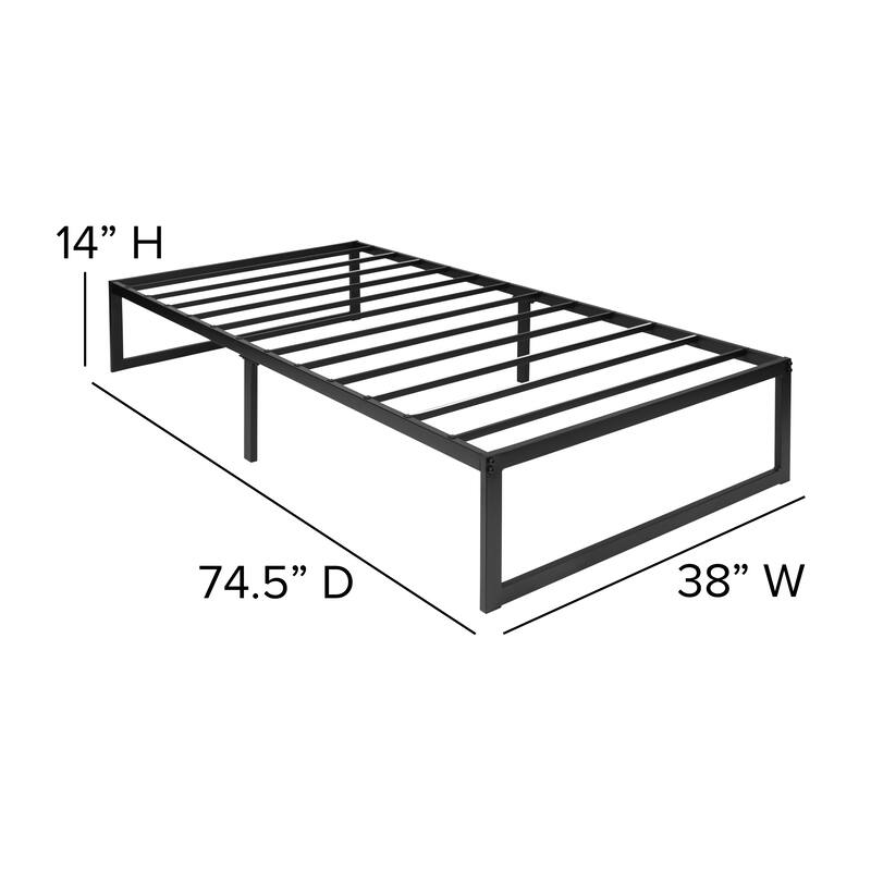Platform Bed Frame; Pocket Spring Mattress & Memory Foam Topper